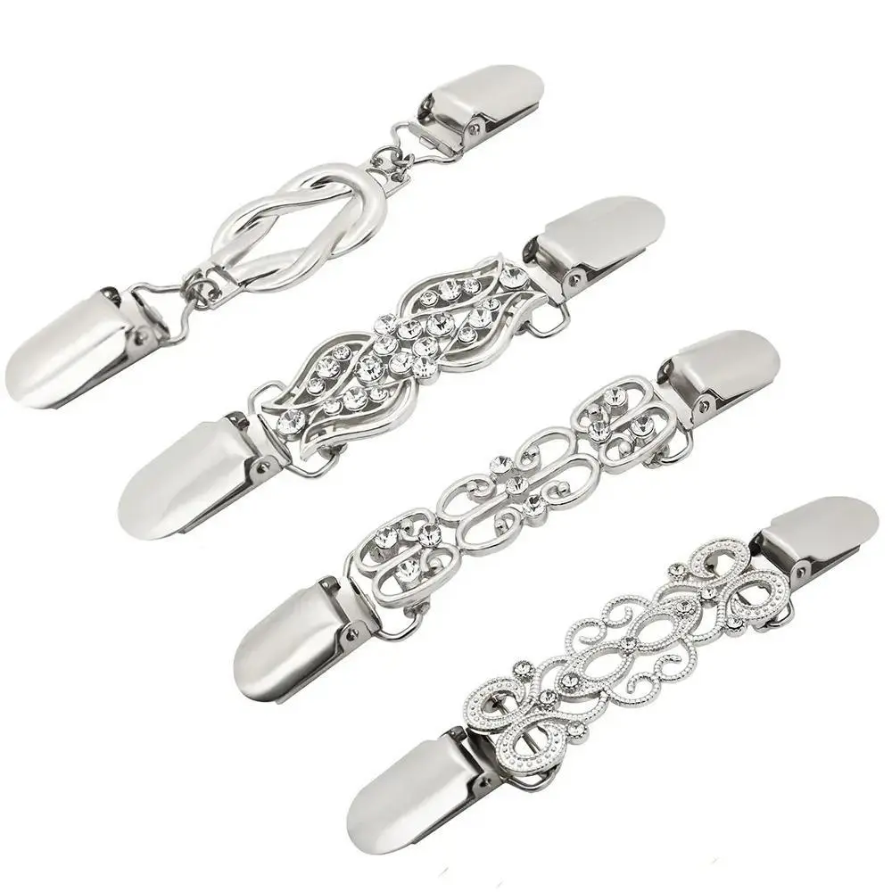 4 Pack Retro Style Waist Cincher & Shirt Clips, Adjustable Vintage Dress Cinch Clips for Shawls, Cardigans, Sweaters, Clothes and Pants, Fashion Clothing Tightening Styling Accessory