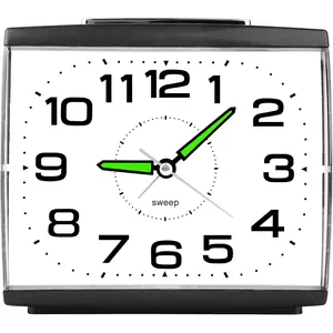 DTKID Large Alarm Clock for Bedside, Silent Non-Ticking Analog Clock with Night Light, Battery Powered, Gradually Increasing Alarm for Heavy Sleepers, Seniors