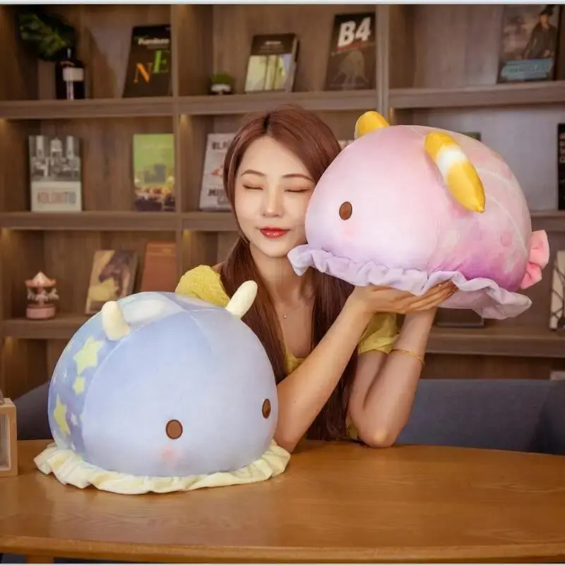 Super Soft Down Cotton Stuffed Sea Animal Colorful Cowfish Plush Manatee Toy Round Animal Doll Present