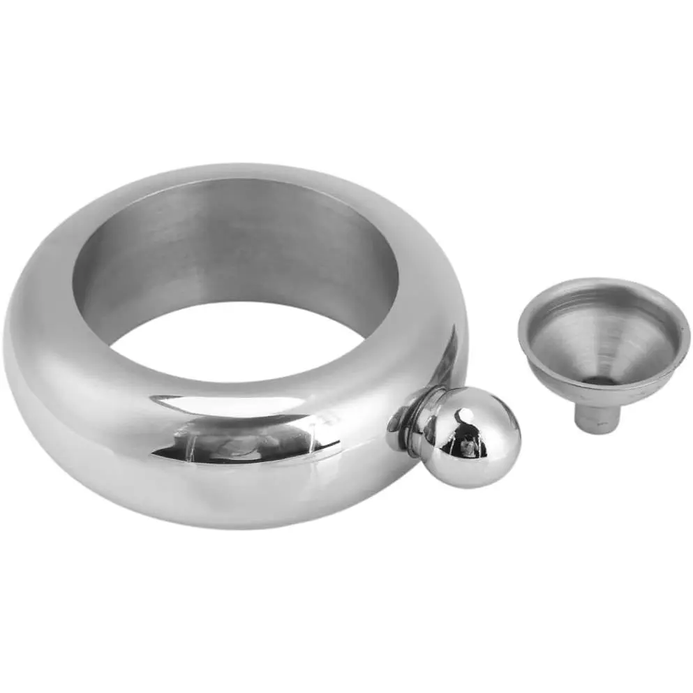 Joyzan Portable Bangle Bracelet Flask Set, Stainless Steel Hip Flask with Funnel for Daily Outdoor Use