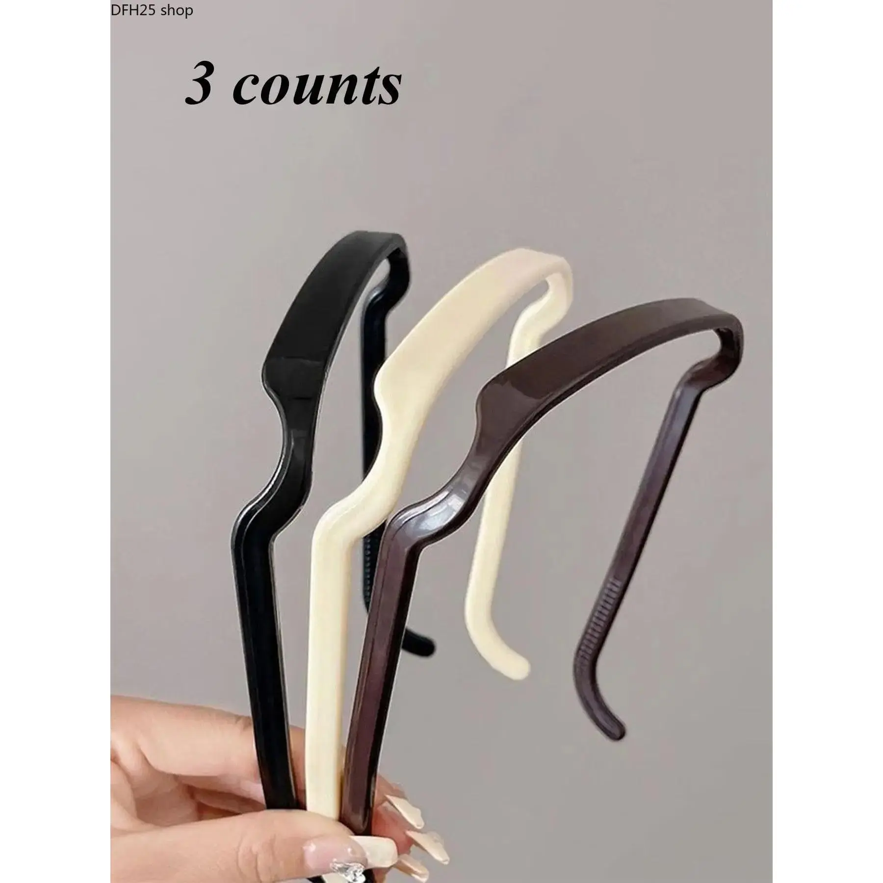 Solid Color Headband Set for Women, Comfortable Non Slip Hair Accessory for Thick Hair, Lightweight Headband for Daily Wear and Styling