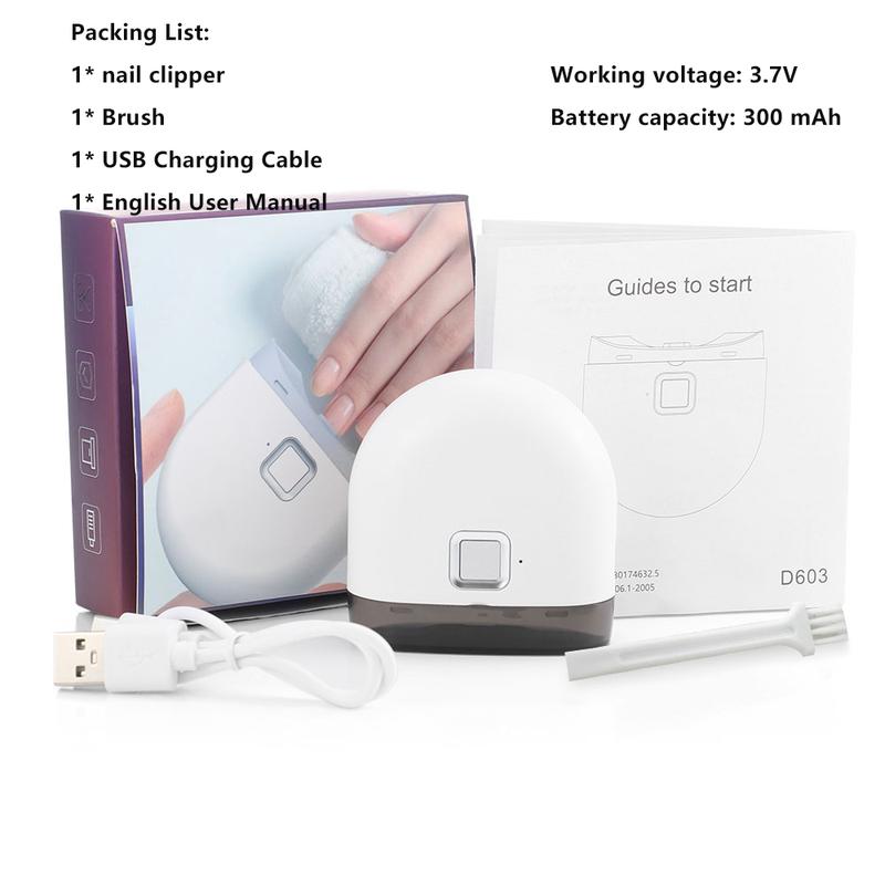 Electric Nail Clipper with Light, Automatic Nail Trimmer, Mini Nail Clippers for Home & Travel, Manicure & Pedicure Tool for Women & Men