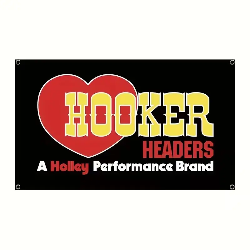 2D Flat Banner 1pc, Multi-Size Racing Flag, Background Text, Durable Polyester, Garage Outdoor Decoration, Car Decor, No Power Needed