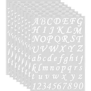 8 Letter Stickers Sheets Vinyl Self Adhesive Alphabet Stickers DIY Crafts Letters Numbers  for Mailbox Signs Window Door Classroom   to School Address Number(1 Inch,White)