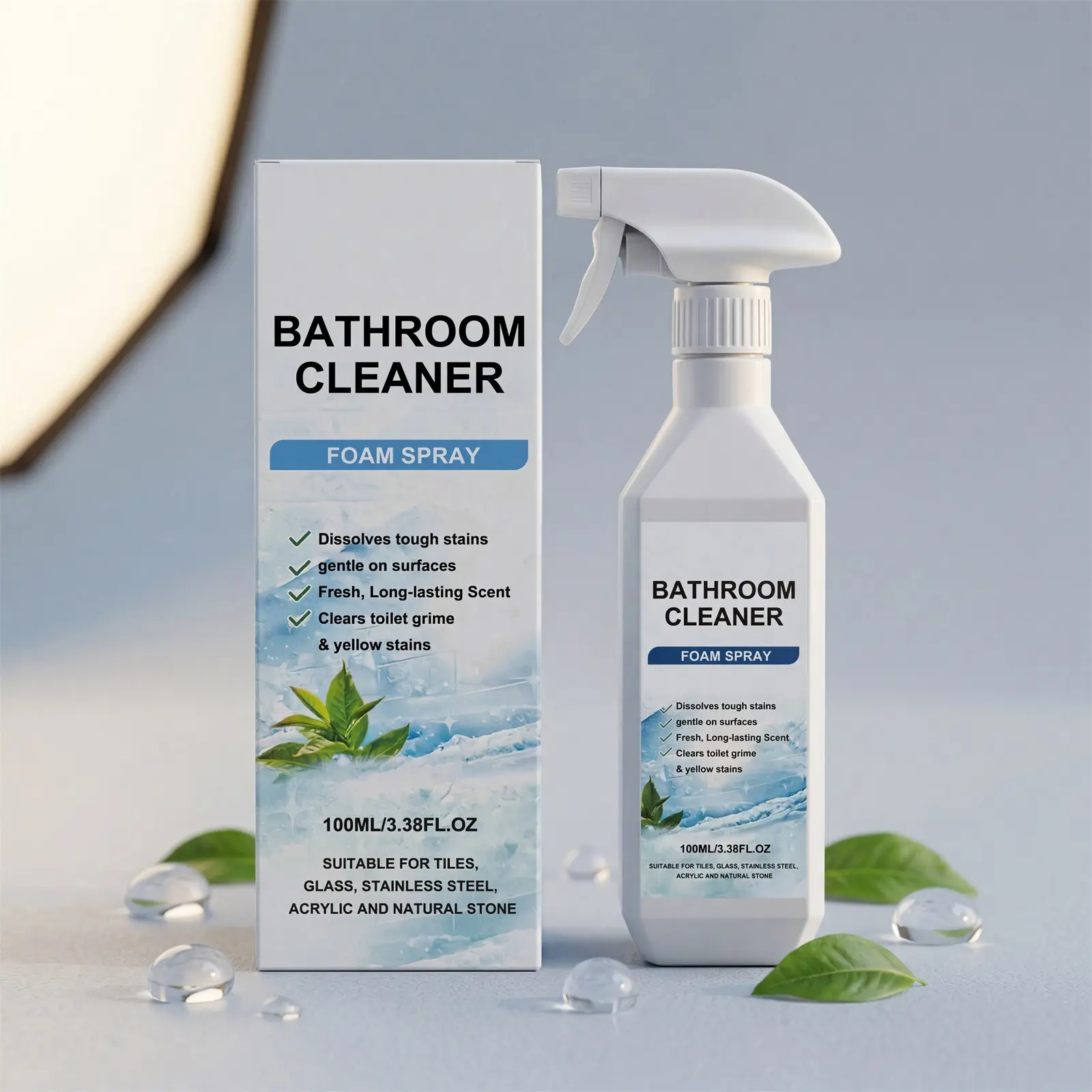 Bathroom Cleaner Spray, Multi-Functional Daily Cleaning Agent, Fresh Scent, Easy-To-Use, Renews Stains, Ideal for Bathroom & Toilet