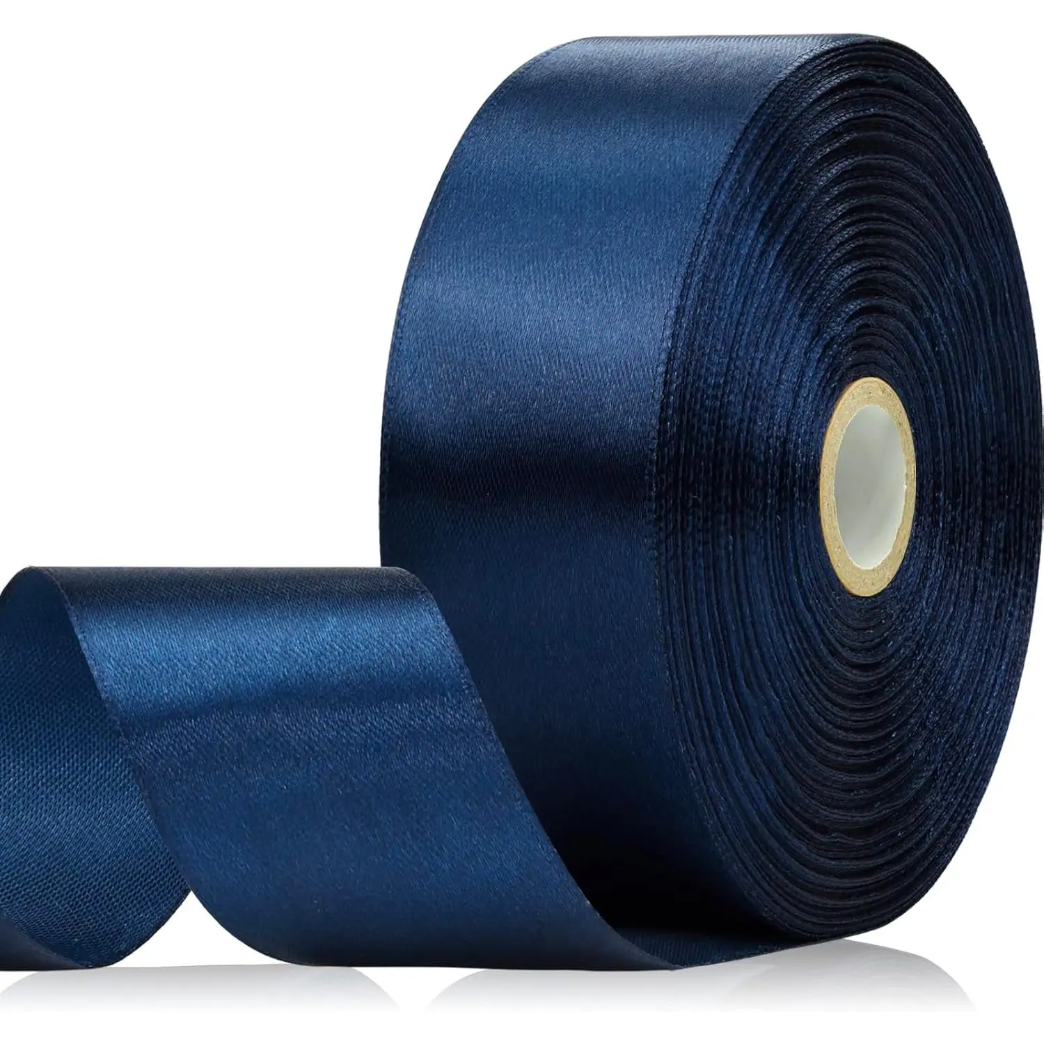 60 Yards Navy Blue Satin Ribbon 1-1/2 Inch, Solid Dark Blue Ribbon for Gift Wrapping, Crafts, Flower Bouquet, Wedding, Festival, Christmas, Halloween