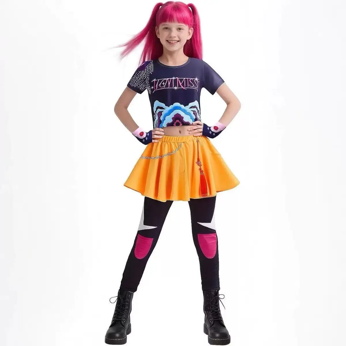 Hot selling demon hunter costume, popular singer Halloween women's clothing, children's clothing, witch hunting group set