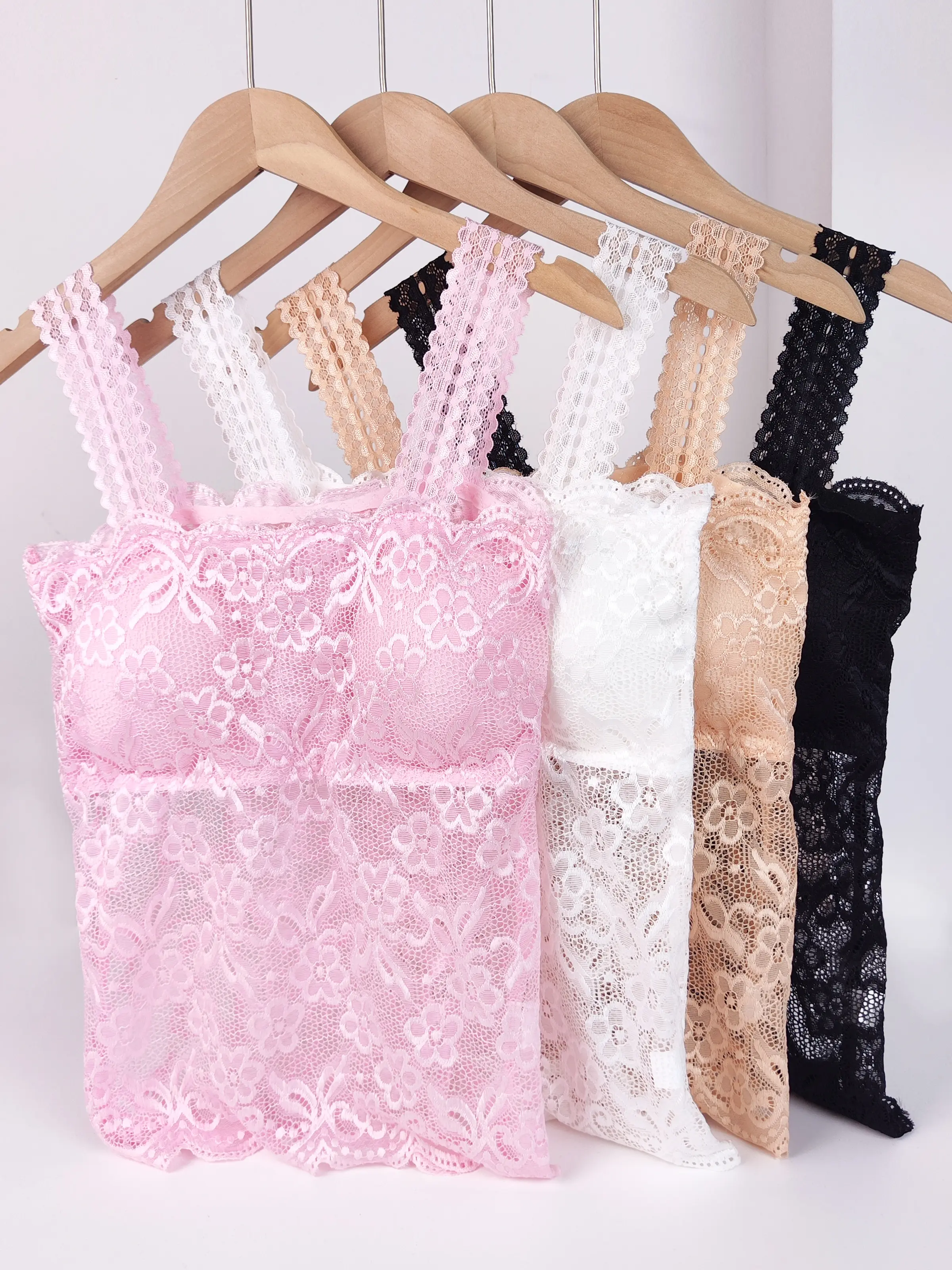 4 Pack Lace Vest Lace Camisole Tank Top Women's Cami Tops For Women Women'S Camisoles With Built In Bra Lace Criss Cross Womenswear