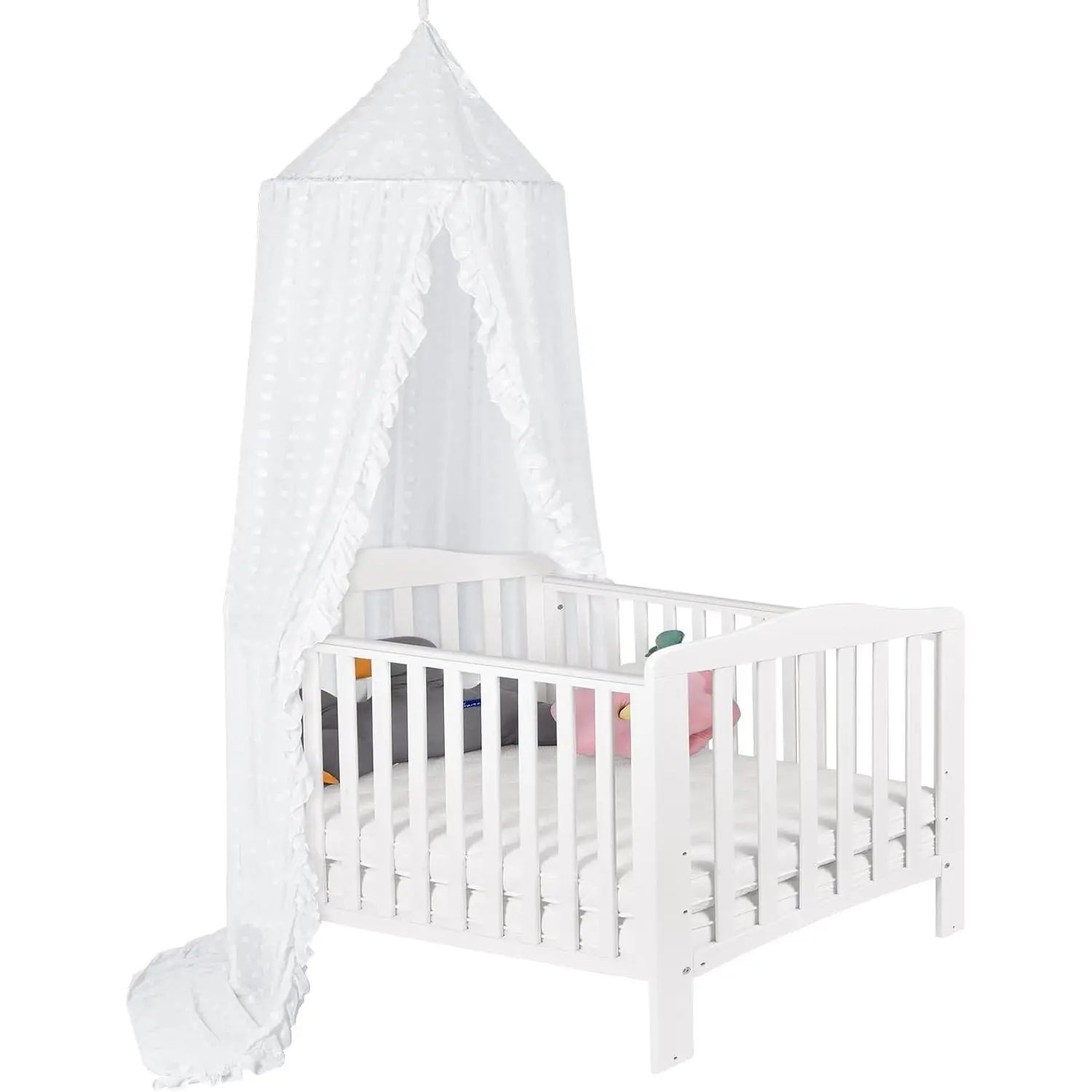 Bed for Girls - Crib for Bed - Net for Bed, Kids Bed with Room Decor for Girls Bedroom,Children's Reading Room Decor (White)