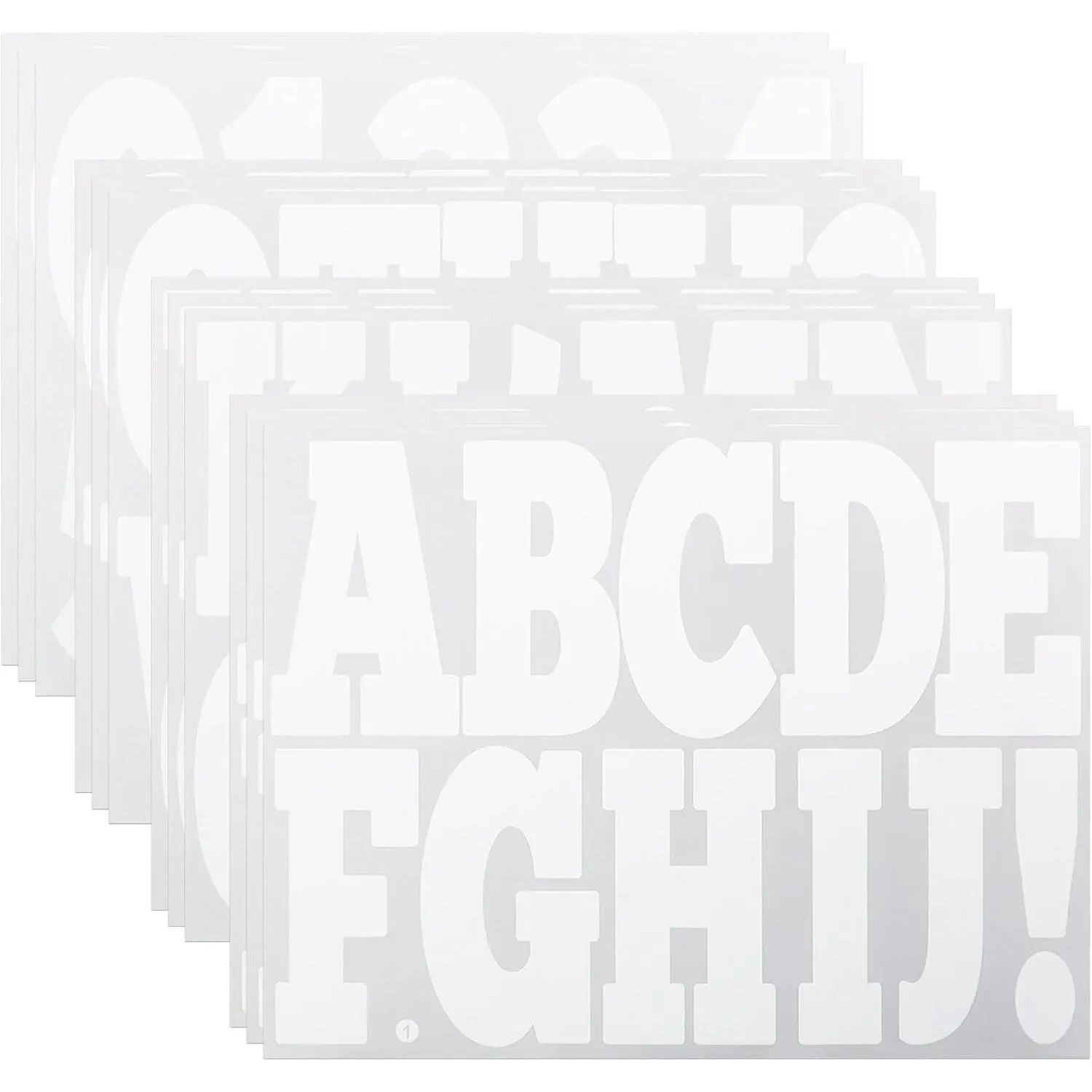 12 Sheets Letter Stickers, 4 in White Self Adhesive Alphabet Number Sticker | for Mailbox, Outdoor,House Numbers,Sticky Vinyl Letters Sticker, 12 Sheets White