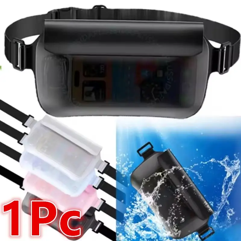Waterproof Mobile Phone Pocket Bag, Valuables Belt Bag, Outdoor Beach Swimming Snorkeling, Adjustable Touch Screen Drifting Snorkeling, Dry Bags Waterproof