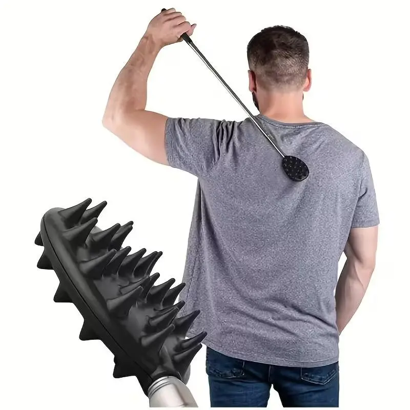 Adjustable Cactus Back Scratcher, PVC Itch Relief Stick, Unisex, Single Hand Operation, Portable Massage Tool, Bed Sofa Travel Use