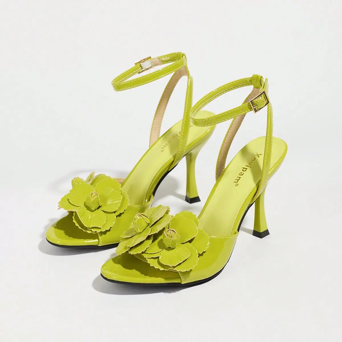 Women Elegant Summer Heel Sandals,Flower Open Toe Stiletto Heel Strap,Vacation Office Business Casual Daily Wear Women Summer Shoes
