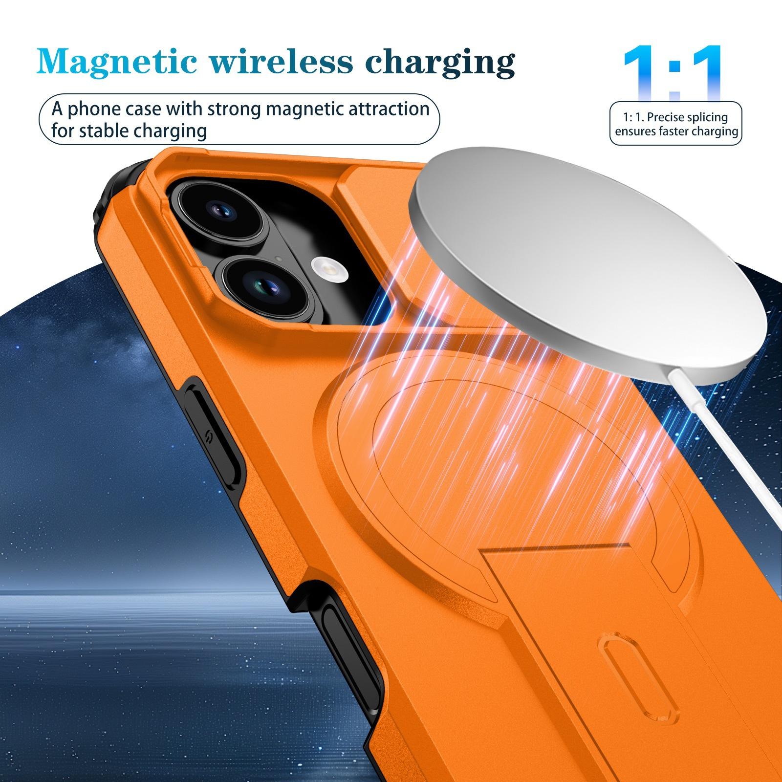 Applicable for iPhone phone case magnetic stand two-in-one PC + TPU phone case