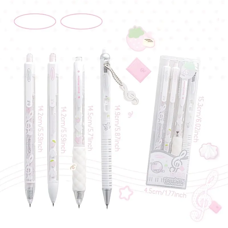 Angel Series Pearl Angel Wing Shaped Neutral Pen, Cute Angel 4pcs Set, 0.5mm Smooth Writing Ballpoint Pen With Black Ink, Suitable For Students Daily Use, Back To School Supplies