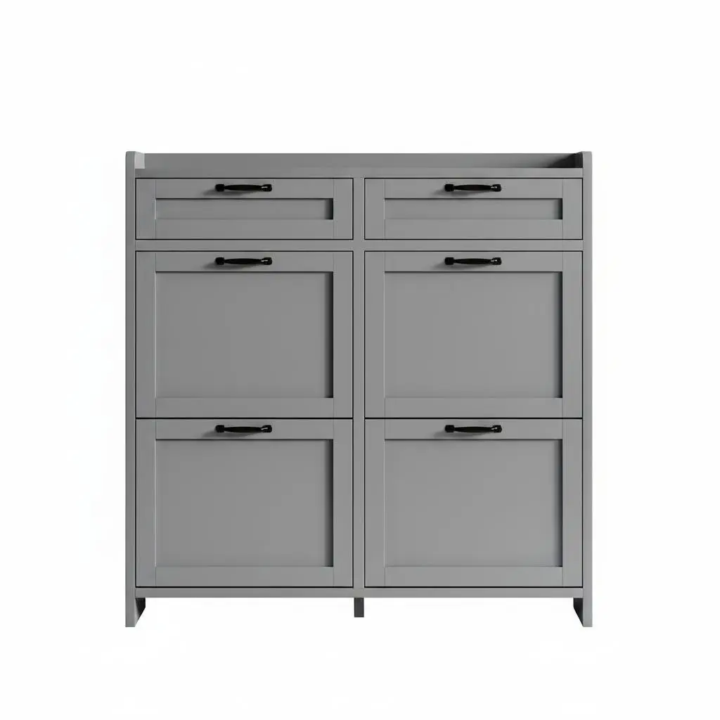 Garvee 2026 New Upgraded1 MDF + Paint U5 4-Door 2-Drawer Lacquered Shoe Cabinet Ideal Christmas Xmas Birthday Gifts for Women Men Friends