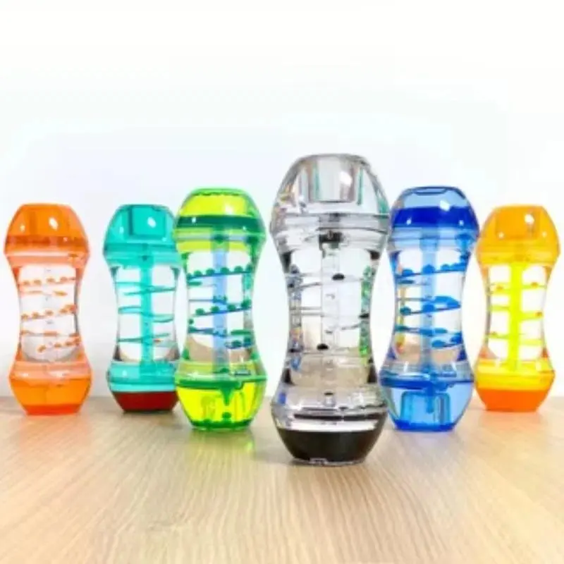 1Pcs Dynamic Spiral Oil-drop Liquid Hourglass Colorful Timer Durable Acrylic No Electricity Creative Desktop Ornament Home Decor