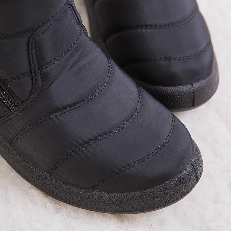 Womens Warm Fur Lined Winter Snow Boots Waterproof Nylon Ankle Boots with Rubber Sole for Outdoor Comfortable Shoes Footwear Black Womens Warm Fur Lined Winter Snow Boots Waterproof Nylon Ankle Boots with Rubber Sole for Outdoor Comfortable Shoes Footwear Black