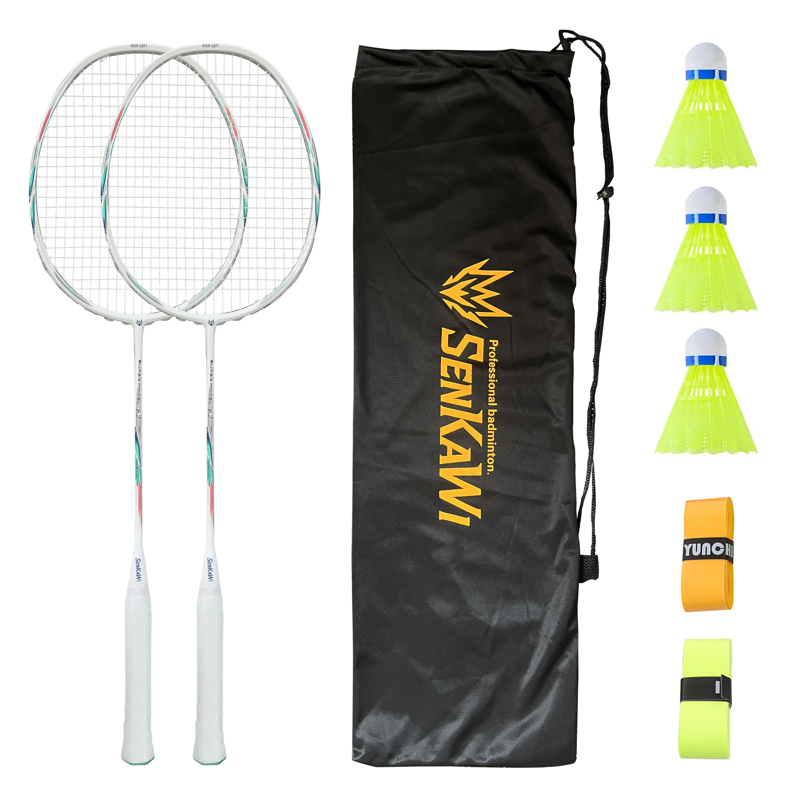 Lightweight Durable Badminton Racket Set two handle Racket