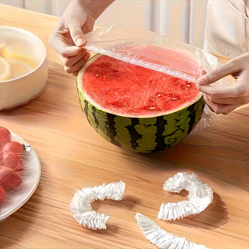 Elastic Food Storage Covers, Kitchen Food Storage, Stretchable Transparent Plastic Bowl Protectors, Reusable, Ideal for Holidays, Non-Toxic, Contemporary Style