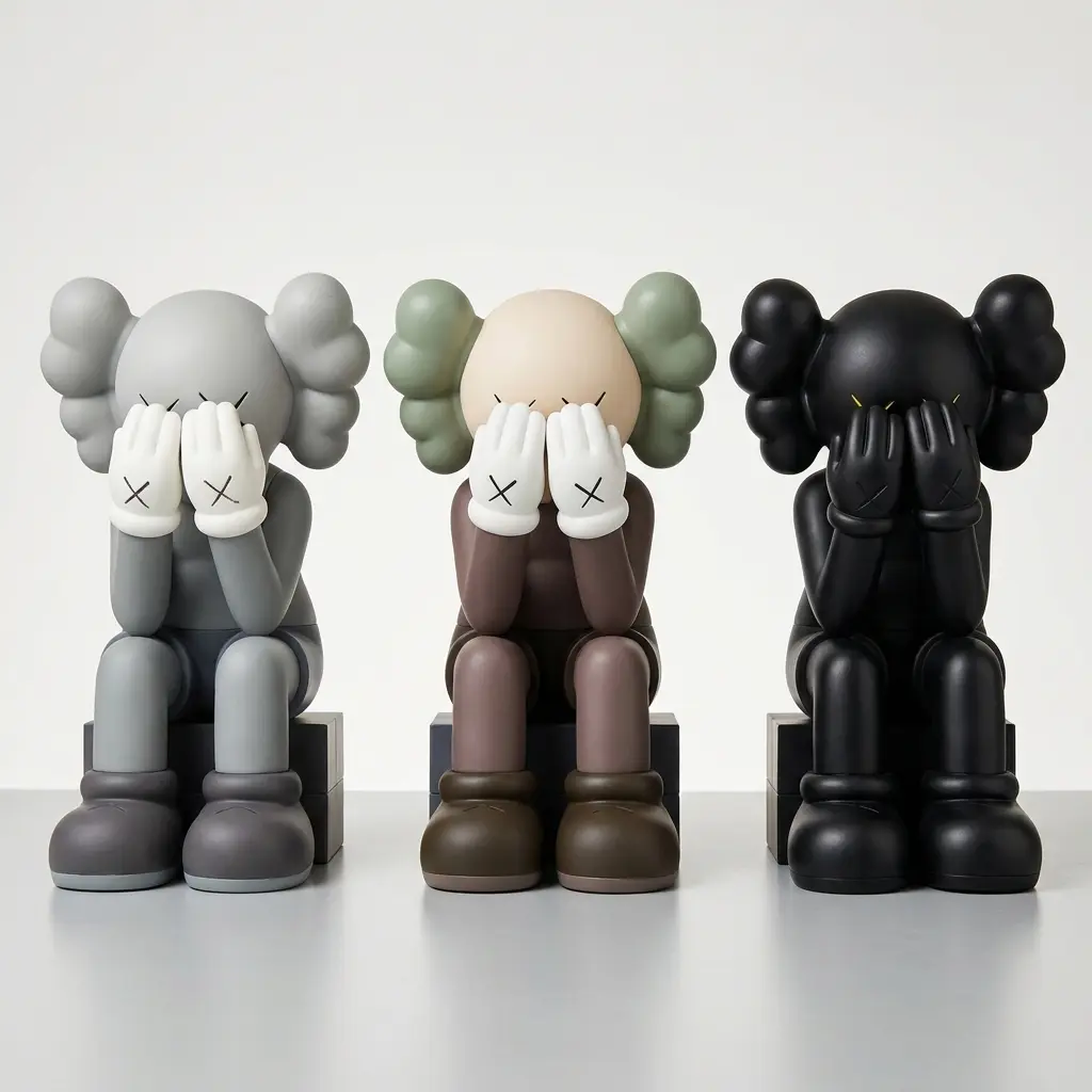 11in Vinyl Modern Aesthetic Sitting Character Sculpture - Street Culture Collectible Figurine, Box-Included Decorative Room Accessory, Home Decor Tabletop Accent Gift