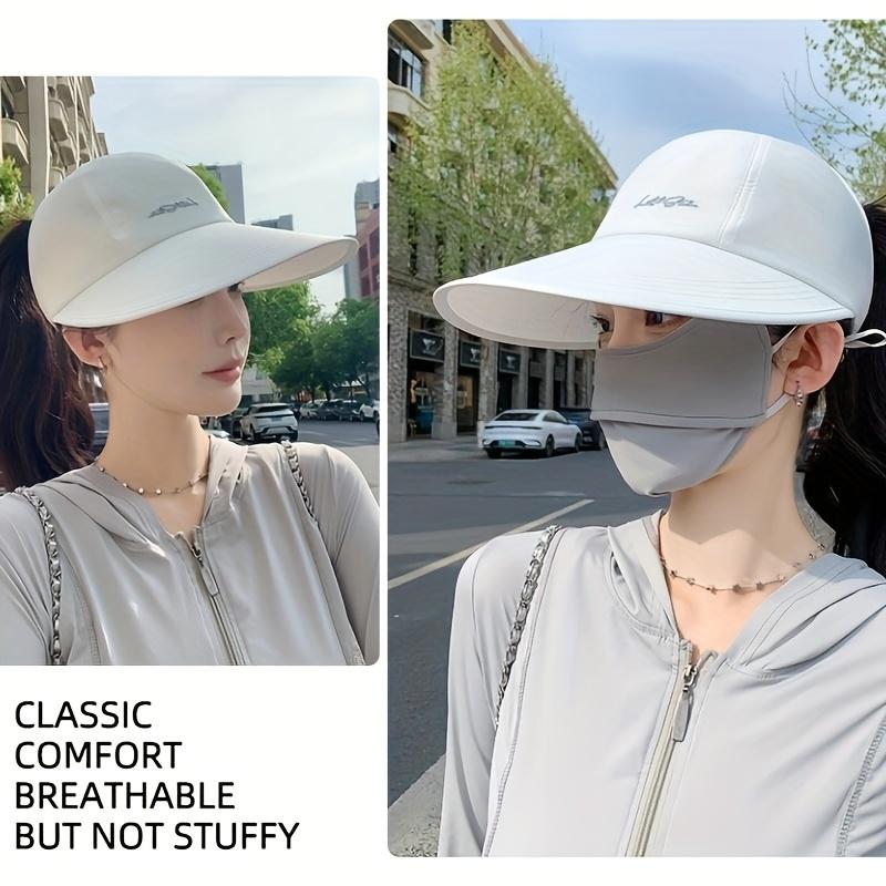 2-Pack UPF Sun Protection Baseball Hat for Men and Women - Lightweight, Adjustable Velcro Closure, Wide Brim Outdoor Sports Hat, All-Season Elastic Design (White/Gray/Black)