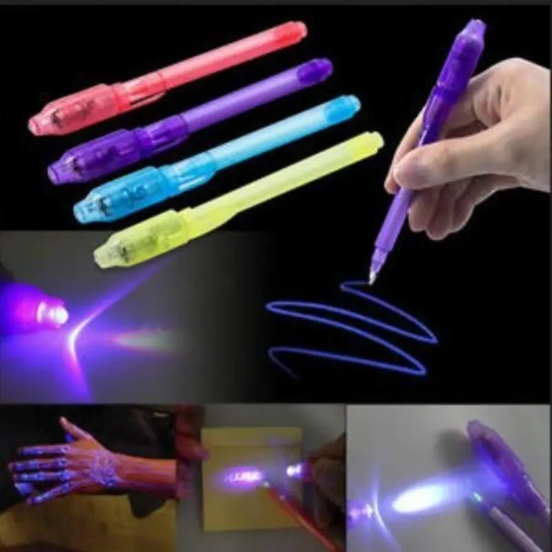 8pcs Multi-Functional Anti-Counterfeit UV Invisible Ink Light Pen, Large Head Currency Verifier, Magic Fluorescent Pen, Advertising Pen, Glow Pen Set