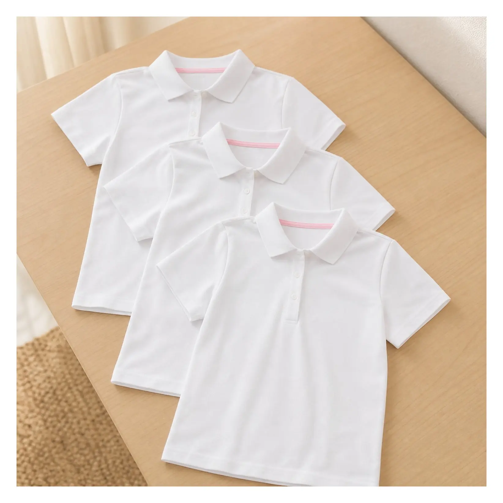 Girls' School Uniform Multipack Short Sleeve Soft Jersey Polo ShirtsGift