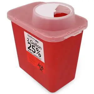 Large Sharps Container for Home Use and Professional 2 Gallon (1-Pack) with Chimney Top, Biohazard Needle and Syringe Disposal, CDC Certified