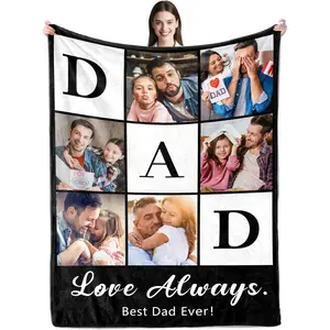 Custom Blanket with Picture Text Personalized Throws Blanket with Photos Customize Blanket Customizable Blankets Customized Gifts for Mom Dad Couple Girlfriend Boyfriend Wife Husband
