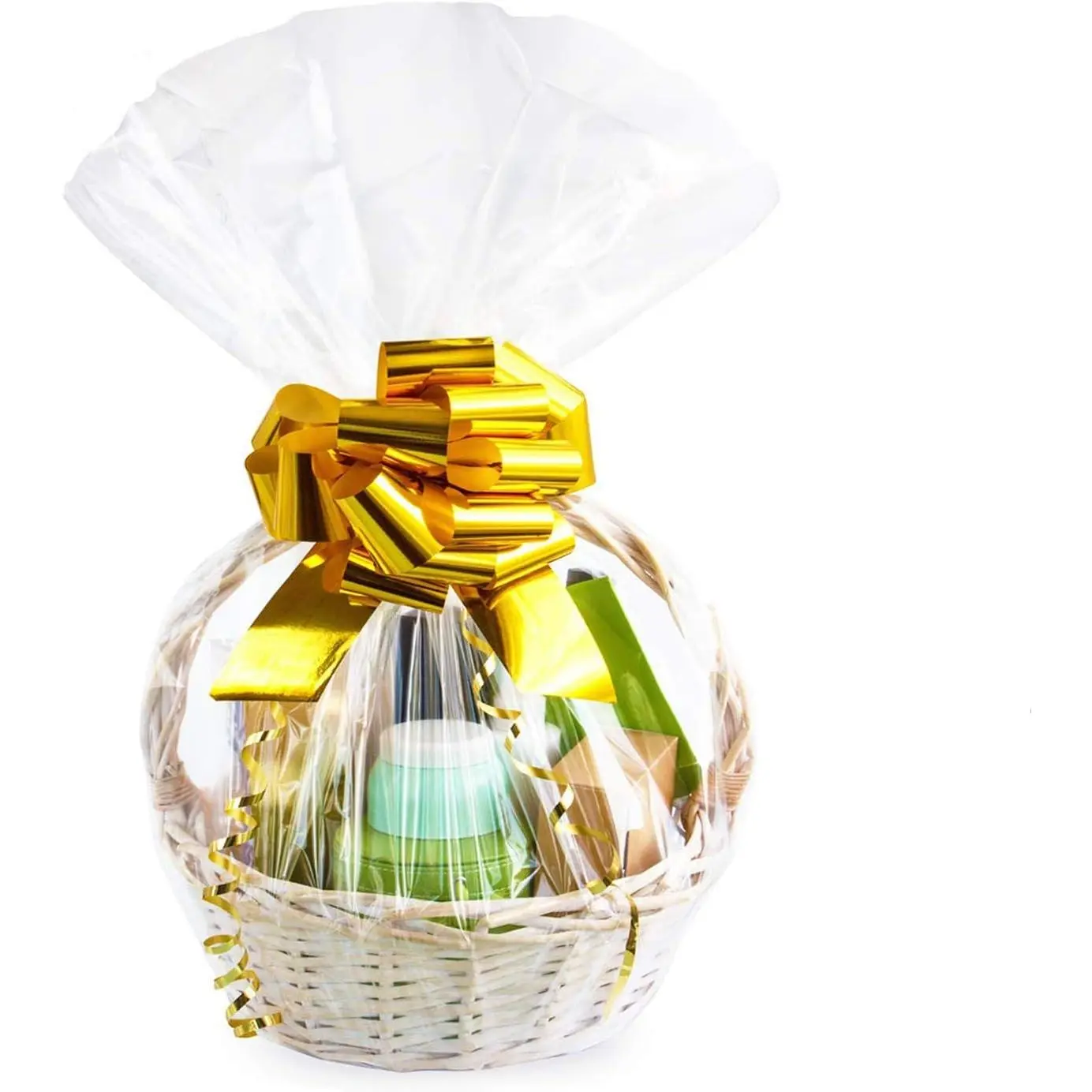 Large Cellophane Bags for  basket 24x30 Inches Clear Basket Bags 5 count