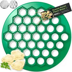 Dumpling Maker Plastic Pelmeni Maker Russian Ukrainian Dumpling Mold Machine Press Ravioli Mould Cutter Delicious Dumplings Siberian Meat Pelmeni Kitchen Supplies