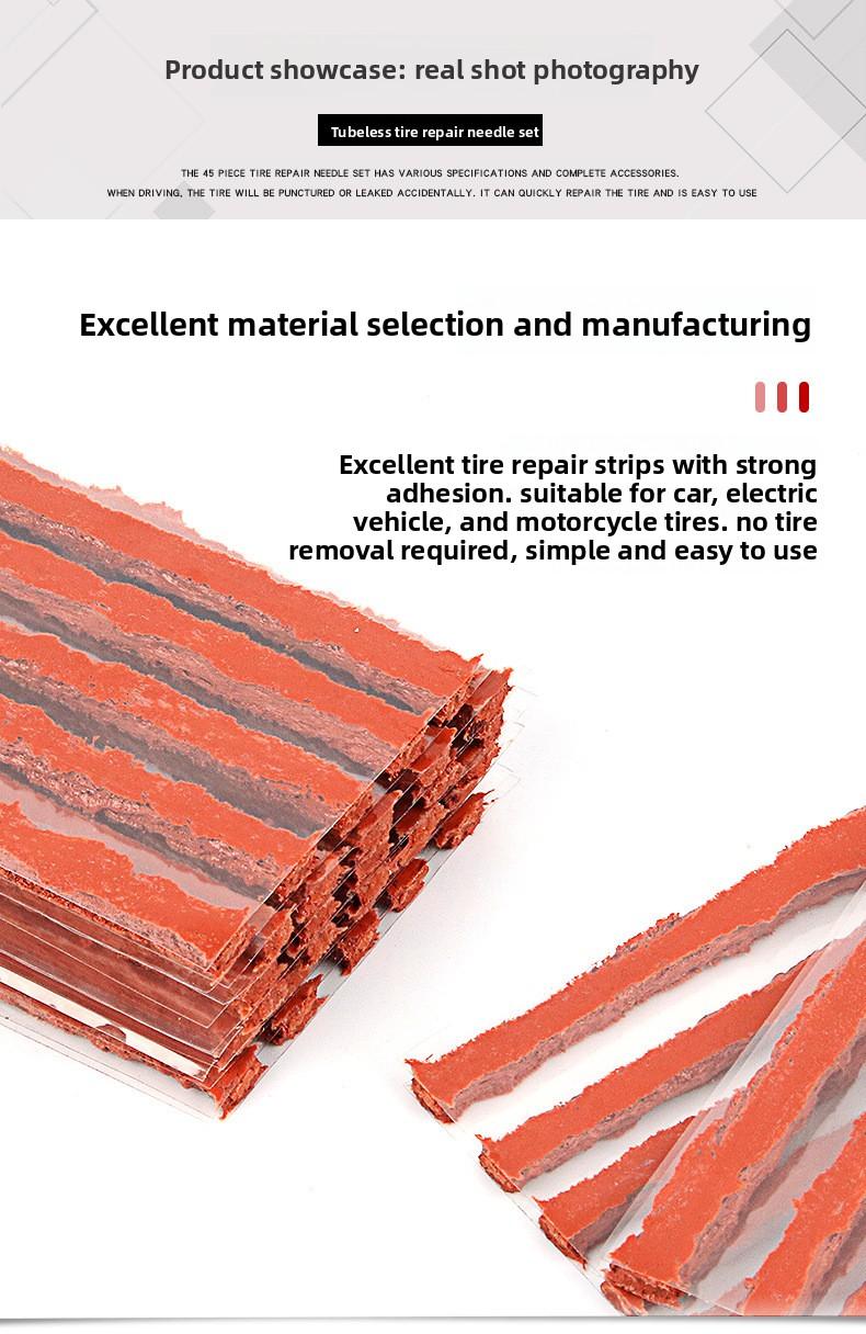 Emergency Tire Repair Kit - Portable Car Flat Tire Puncture Fix Tool Set for Roadside Rescue