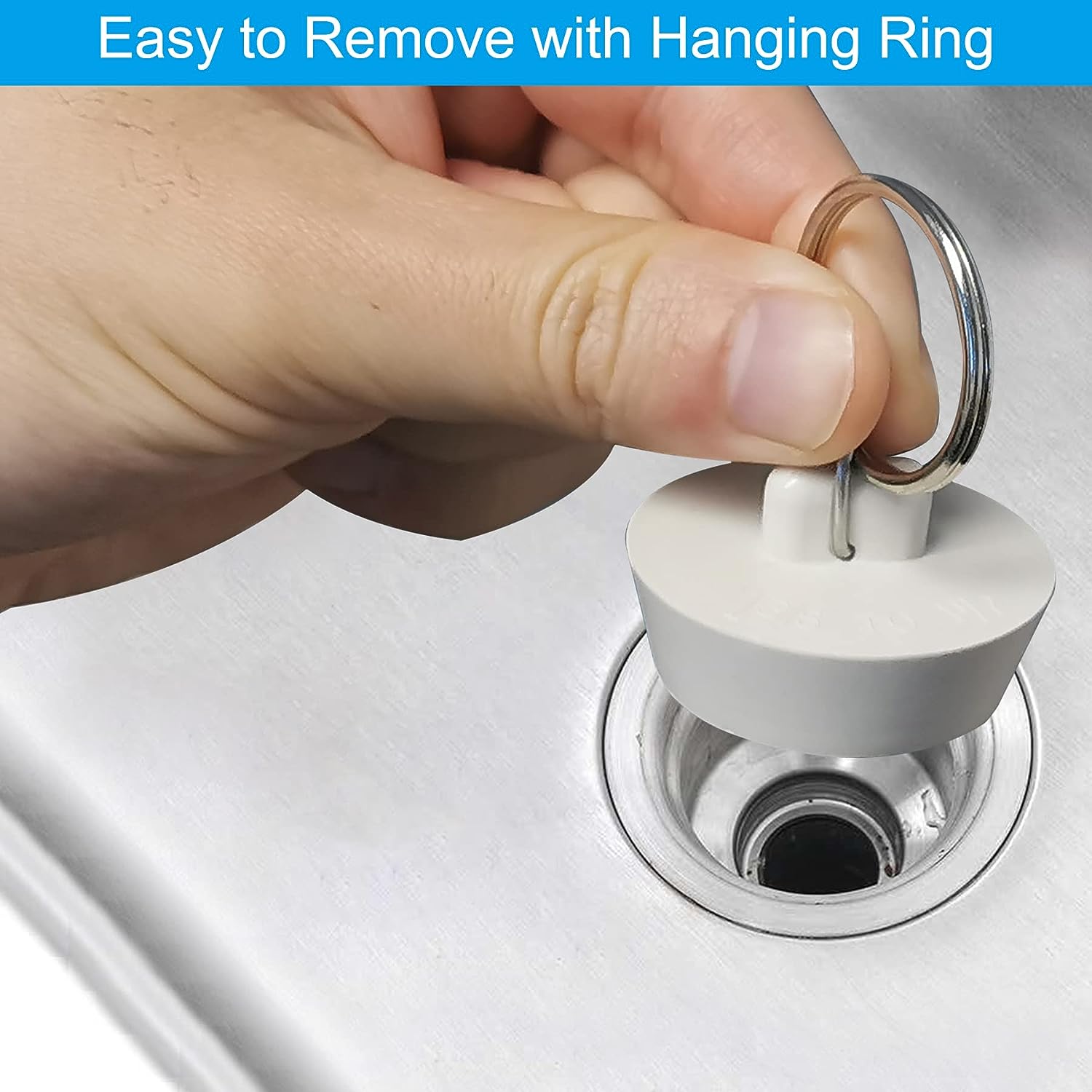 6 Pcs/set Sink Stopper with Loop, Drain Stopper for Kitchen, Bathroom, Laundry Sink, Bathtub, Bath Tub Accessories