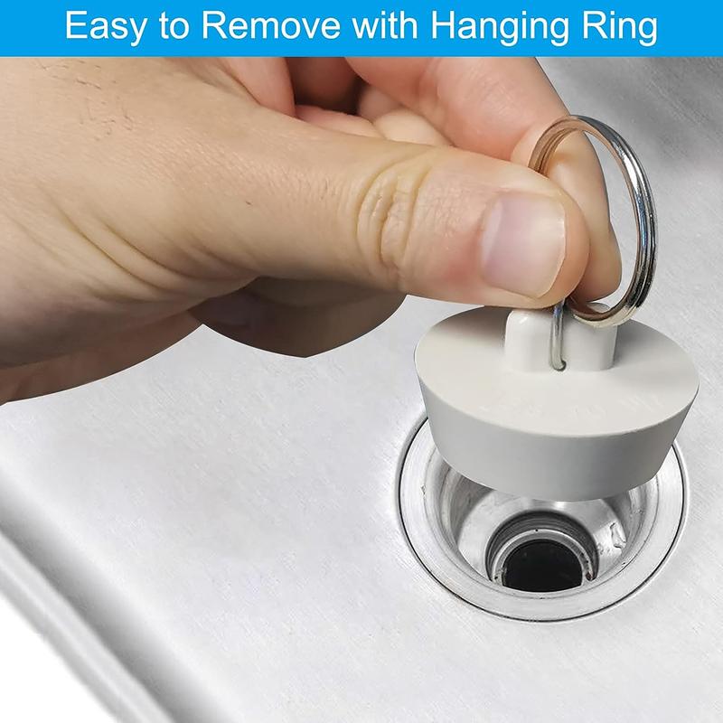 6 Pcs/set Sink Stopper with Loop, Drain Stopper for Kitchen, Bathroom, Laundry Sink, Bathtub, Bath Tub Accessories