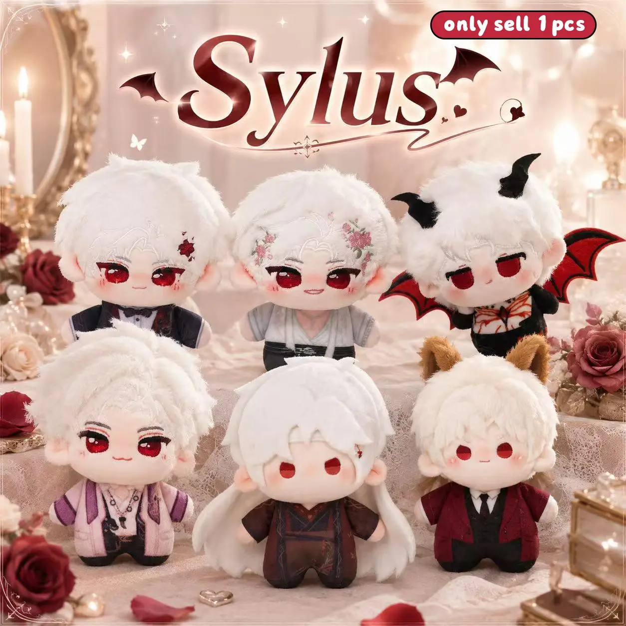 Love and Deepspace Sylus Plush Doll Collection | Cute Handsome Character Merch for Fans, Kawaii Plushies, Collectible Figurines, Soft Huggable Stuffed Toys, Game Character Keychains, Soft Cuddly Gift Plush