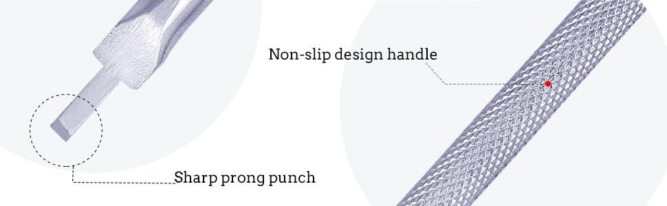 Leather Stitching Punch, 1/2/4/6 Prong Leather Hole Punch Tool, White Steel Lacing Stitching Chisel Punch Tool for Belts, Stitching Working Punching Tools for DIY Crafts