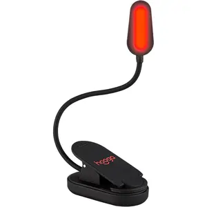 Red Book Light, Rechargeable Clip On 625nm LED Light for Reading in Bed. No Blue Light Emitted, Eye Care Light for Strain-Free, Healthy Eyes. Gift for Students, Kids, Travel, Nursing, Studying.Gift