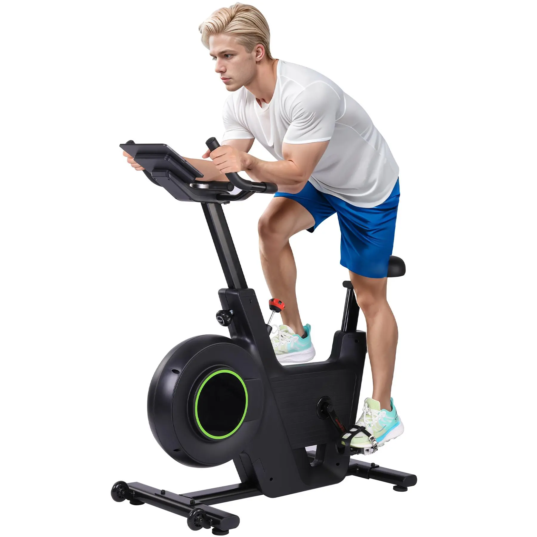 Adjustable Magnetic Resistance Exercise Bike for Home Gym – 350 lbs Capacity, Enhanced LCD Monitor, Quiet Belt Drive, Smart App Support, Comfortable Seat, Urgent Brake – Ideal for Cardio and Muscle Toning