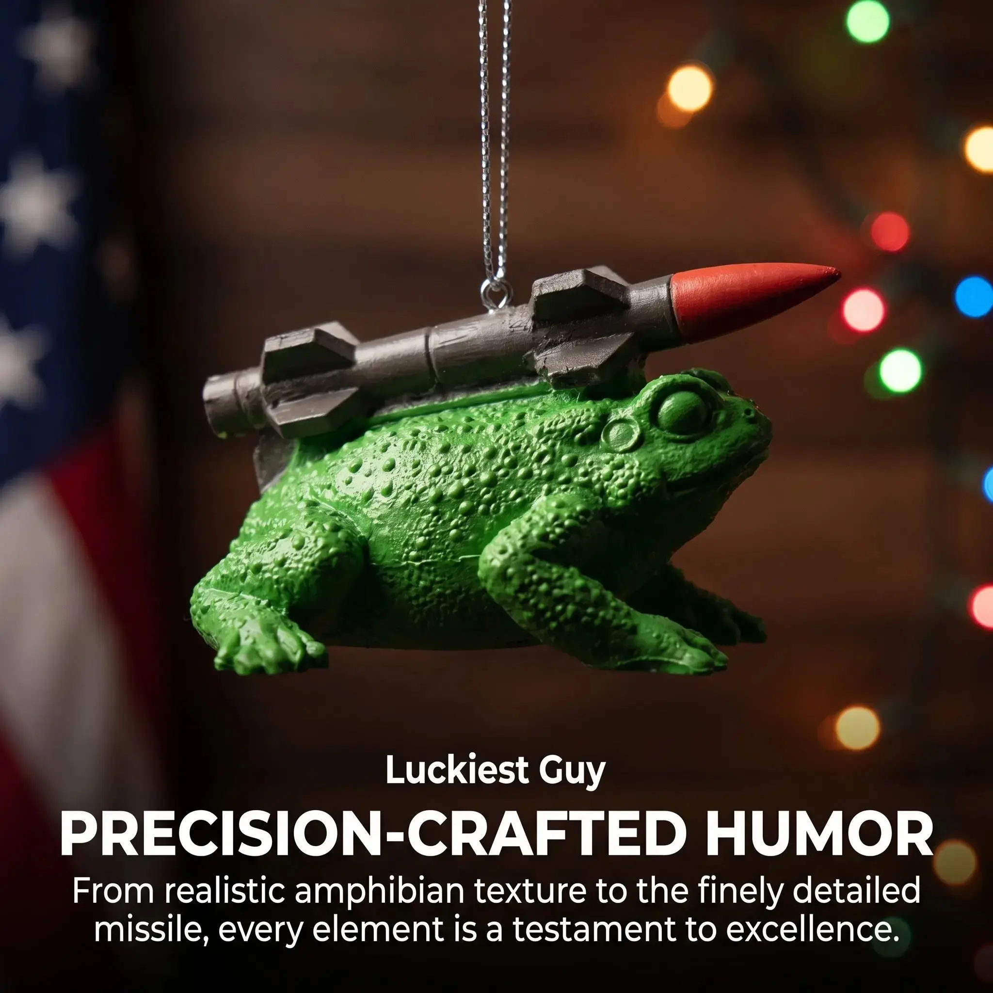 Frog Back Missile Christmas Tree Ornament, Festive Holiday Decoration, Unique Gift Idea, Perfect for Christmas Trees, Small Christmas Gifts
