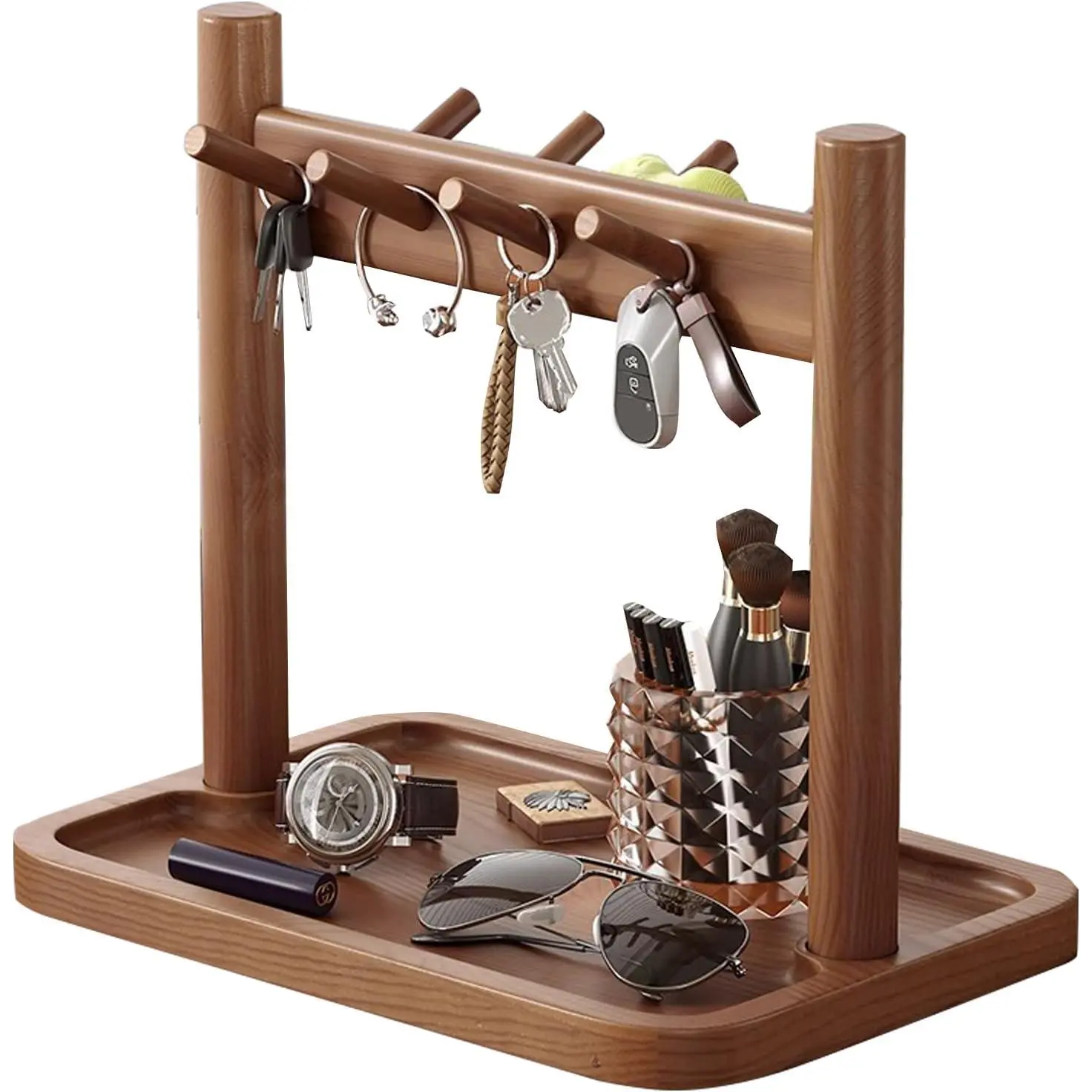 Wooden  Organizer Stand – Sturdy  Holder Tower for Necklaces, Earrings & Bracelets – Multi-Functional  Display Rack