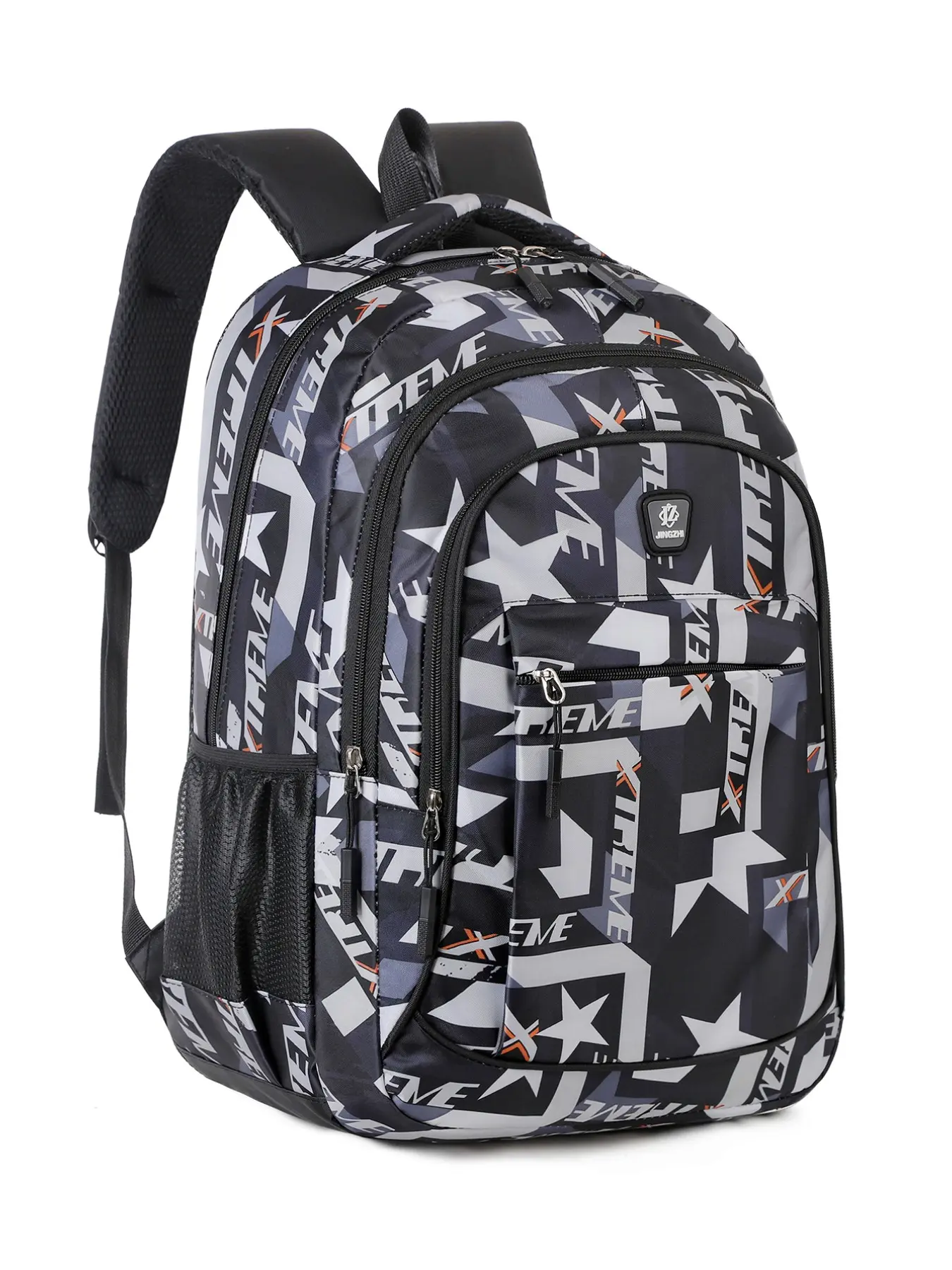 Cool Graffiti Star Print Backpack, Large Capacity Waterproof School Bag, Outdoor Travel Laptop Backpack, Daily Use, Commute, Hiking, Camping