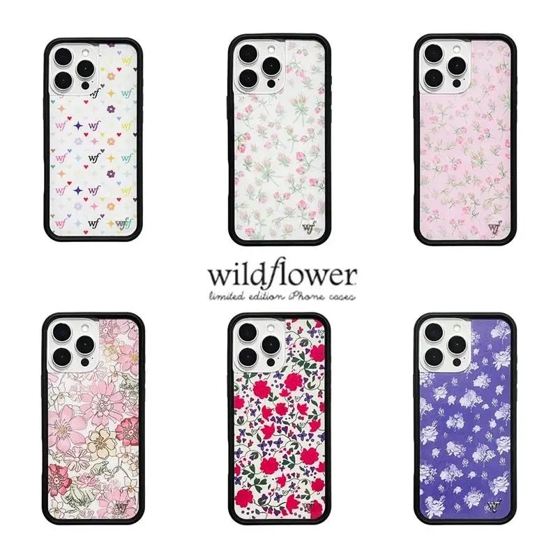 Wildflower Daisy Smile Flower Print Phone Case, Shockproof Mobile Phone Accessories for iPhone 17/16/15/14/13/12 Pro Max Plus, Pink Cover for iPhone Series Various Models