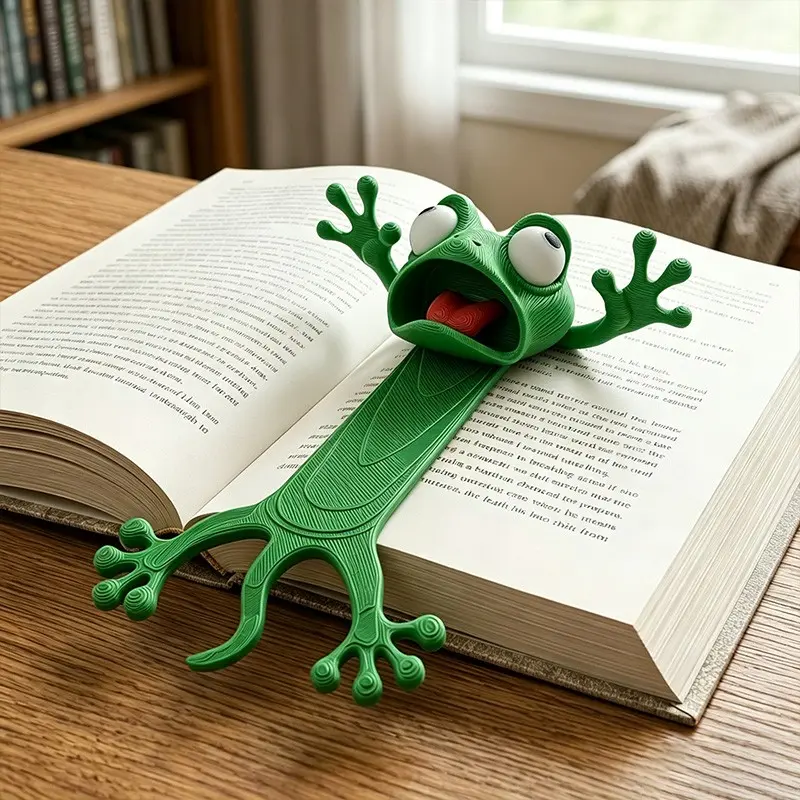 Cartoon Frog Gecko Bookmark Weird Animal Cute Squeeze Bookmark Set (Random Pattern Style), Creative Styling Bookmark, Office Supplies, Reading Gifts, Good Gifts for Family And Friends