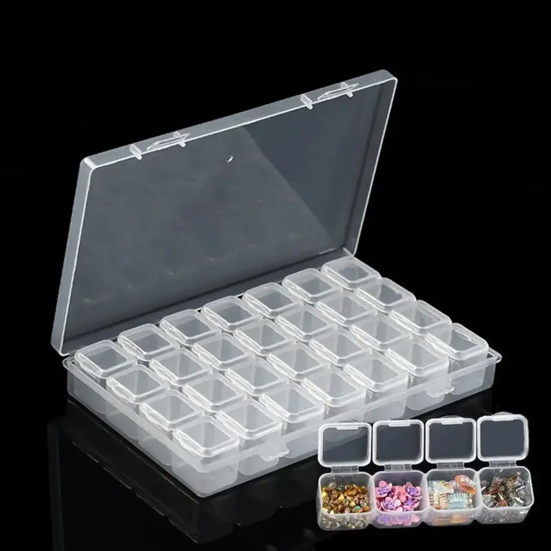 Art Storage Box, 28 Grid Box, Rhinestone Organizer, Nail Decoration Box, Transparent Nail Art Tool Box, Detachable Storage Case, Nail Supplies Organizer ManicureCC41PeakPulse Gear