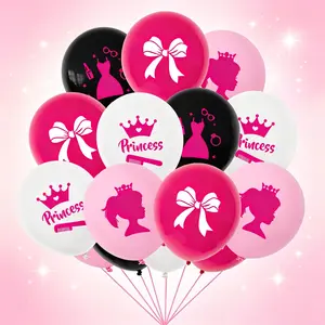 17-Piece Princess Style Latex Balloons Set, Perfect for Birthday Parties, Princess Movie Themes, Retro Y2K Events, Girl's Room Decor