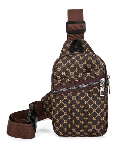 Men's Casual Solid Color Zipper Belt Bag, Fashionable Lightweight Chest Bag for Daily Commuting, Portable Sling Bag for Men, Zipper Fanny Pack