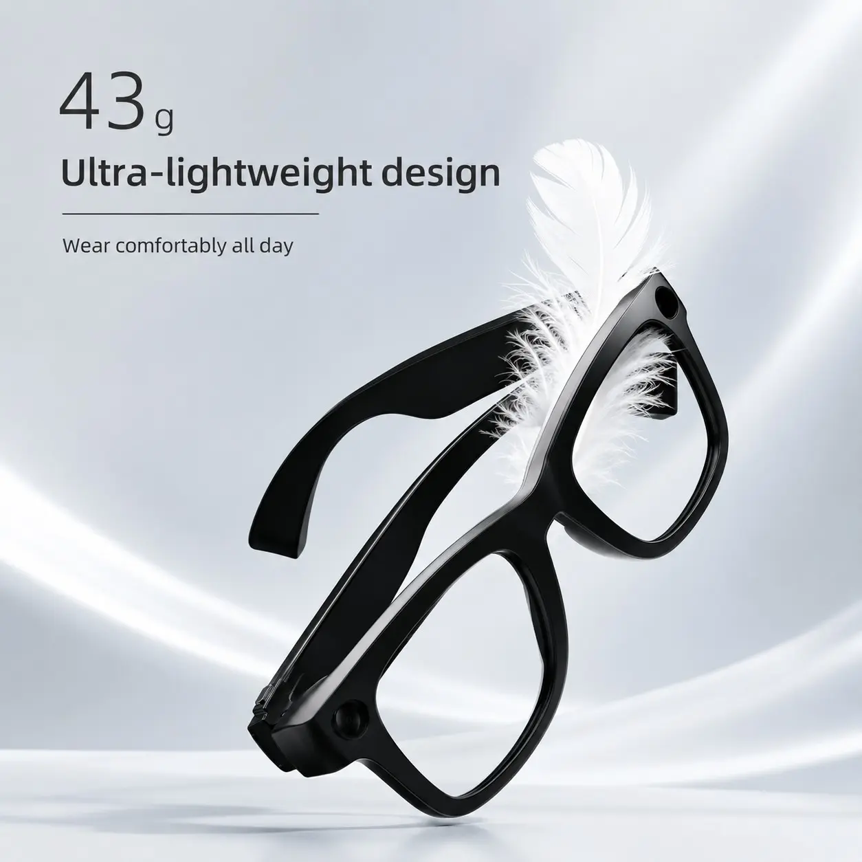 New Smart Glasses with Camera Video Recording, Ai Photo Recognition, Bluetooth-compatible Call Translation, Ideal for Daily Commute Use