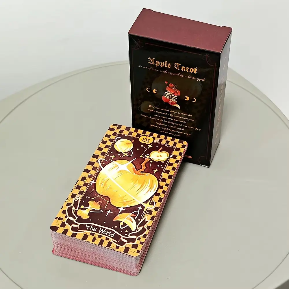 Apple Tarot Deck 79 Pcs Tarot Cards, Portable Fortune-Telling Game, Educational Group Game, Easter Christmas Halloween Gift