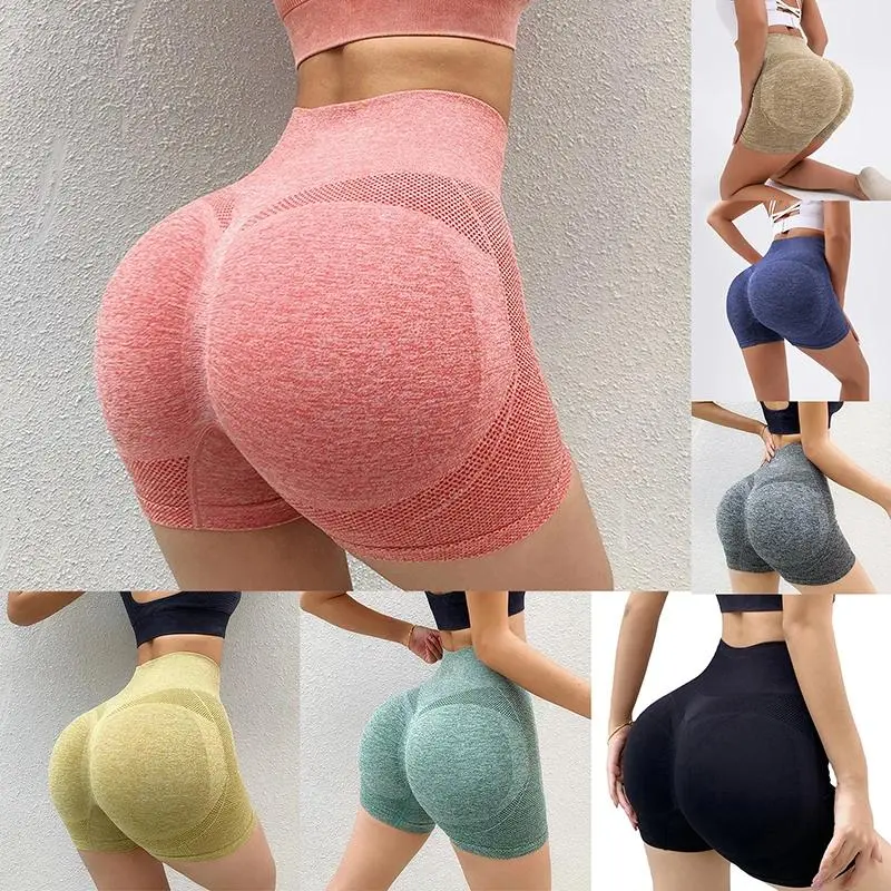 High-Waist Push Up Compression Shorts for Women, Nylon Blend Fitness Bottoms for Cycling, Gym, and Running, Female, Universal